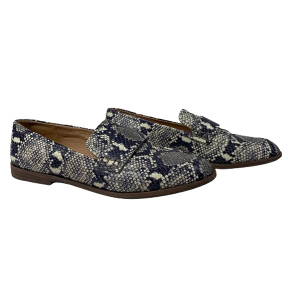 MADEWELL Grey & Black Embossed Snakeskin Alex Loafers - Picture 7 of 12